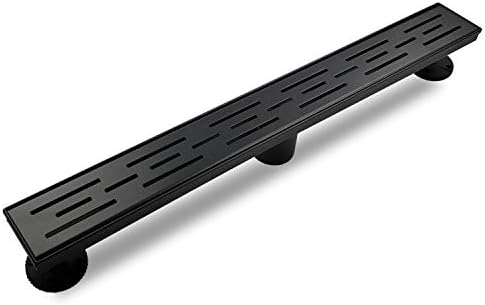 Neodrain 24 in Rectangular Linear Shower Drain with Brickwork Pattern Grate, 304 Stainless Steel Bathroom Floor Drain,Shower Floor Drain Includes Adjustable Leveling Feet, Hair Strainer,Black