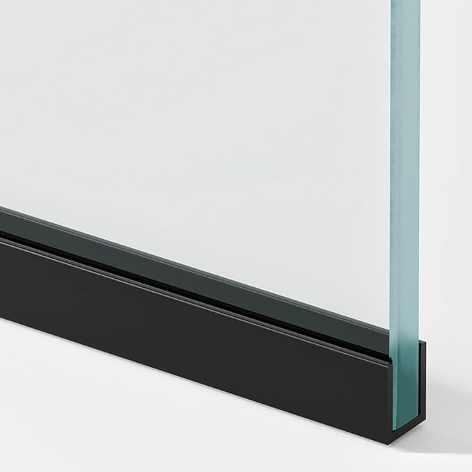 Royalty Fixed Shower Screen - 36" x 78" Frameless 3/8" Clear Tempered Glass Panel with Hardware - Easy Clean Smart Guard Coating - Minimalist Modern Design for Bathroom - Matte Black