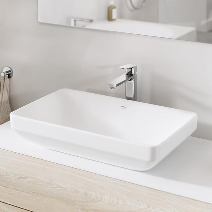 Grohe 1019200000 Cubeo Single Hole Single Handle M-Size Bathroom Faucet, 1.2 GPM, Starlight Chrome