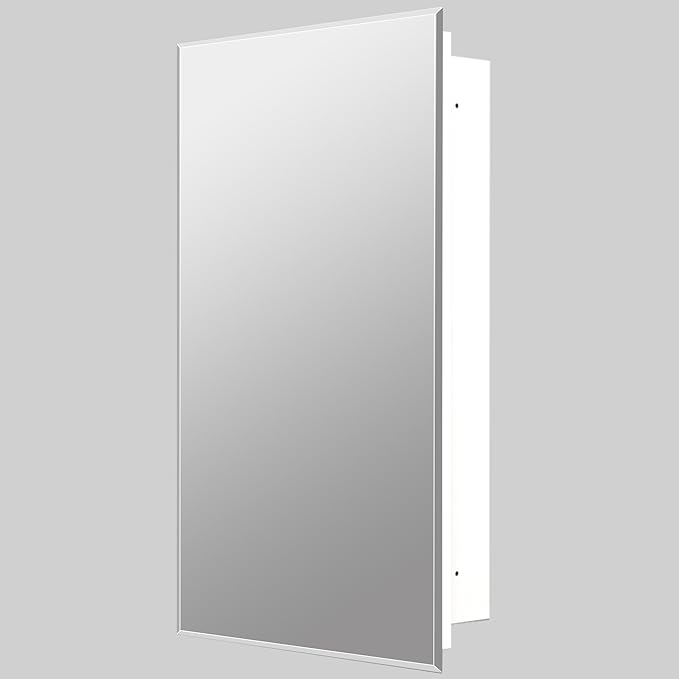 Bathroom Medicine Cabinet with 24x36 in Rectangular Beveled Frameless Mirror,Wall Mounted Mirror Cabinet for Bathroom Toilet Kitchen,Recess or Surface Mount