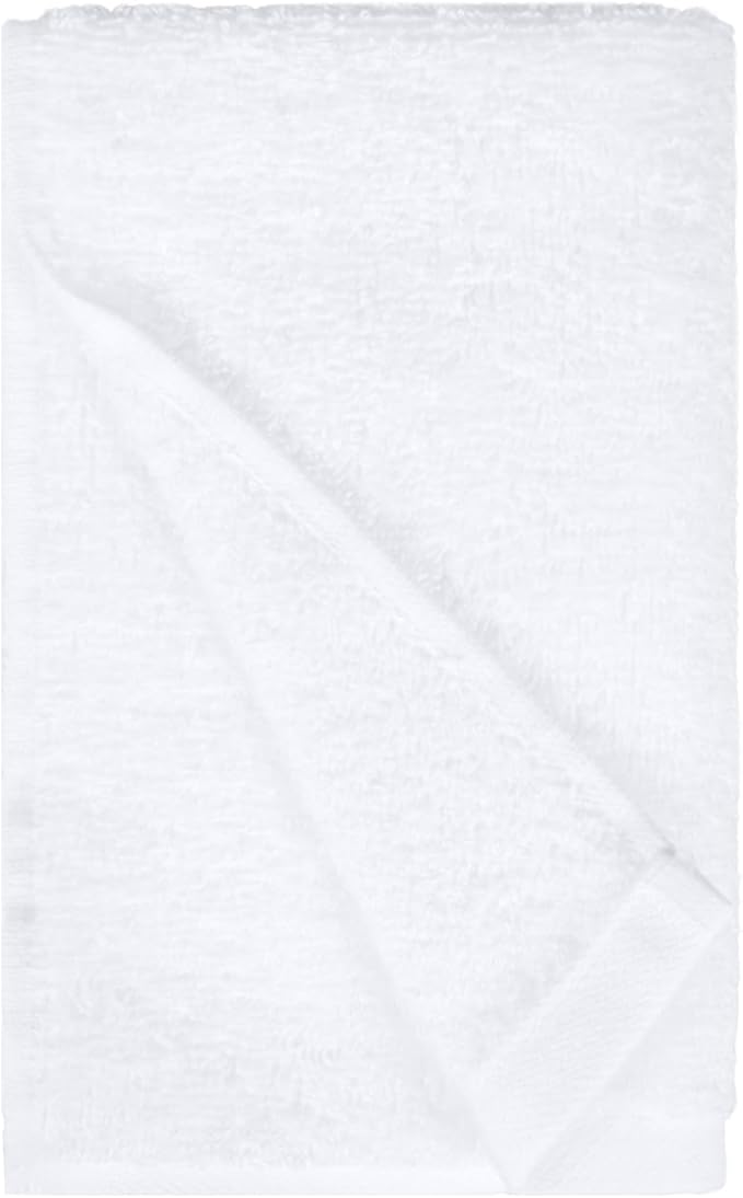 Amazon Basics Soft and Thick Cotton Hand Towels, 16 x 26 in, White, 12-Pack