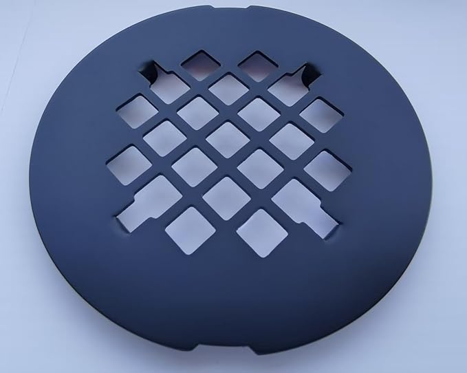 4-1/4 inches Snap-On Round Shower Drain Cover, Stainless Steel (Matte Black)