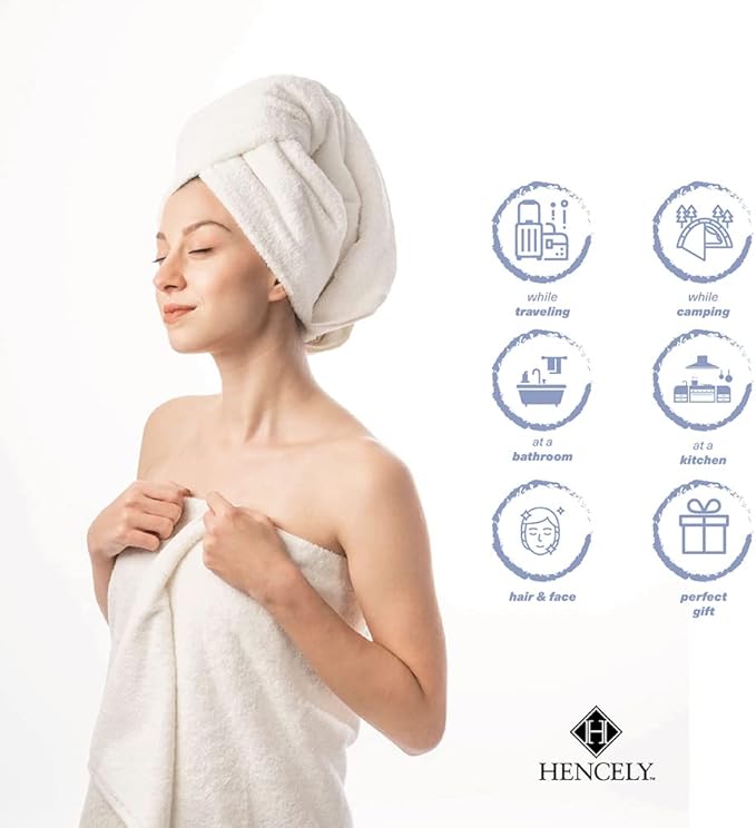 Hencely Bath Sheet Set of 2 - (35x64 Inches) - Luxury Extra Large Oversized Towels, 100% Cotton - Quick Dry, Highly Absorbent, Super Soft - Ideal for Spa, Hotel, Bathroom - (Bath Sheets 2 Pack, Ivory)