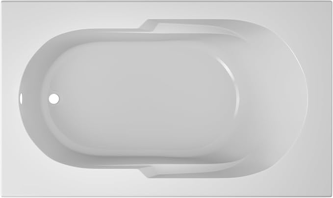Jacuzzi SIGNATURE Acrylic Drop-In Bathtub, Soaking Sanctuary, Slip Resistant, Universal Drain Placement, 60" (L) x 36" (W), Rectangle, White