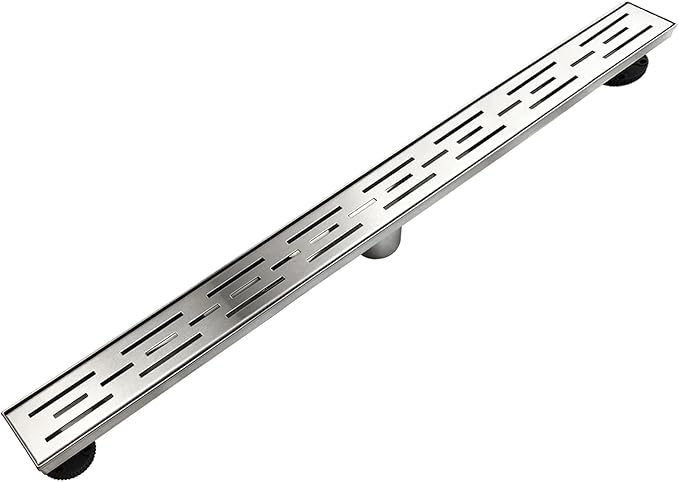Neodrain 32 Inch Rectangular Linear Shower Drain with Brick Pattern Grate, Brushed 304 Stainless Steel Bathroom Floor Drain,Shower Floor Drain Includes Hair Strainer