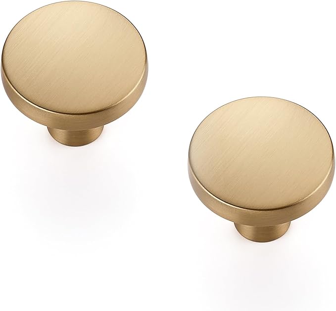 Ravinte 10 Pack Drawer Pulls 1-1/4 Inch Kitchen Cabinet Knobs Solid Round Dresser Drawer Knobs Champagne Bronze Dresser Knobs Drawer Knobs Simple Cabinet Hardware for Cupboard Drawer Pulls