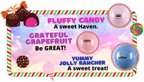 Sweet Escape Candy Fruity Juicy Sweet Treat Bomb Bath Fizzers Bath Bomb Gift Set for Women - 9 Large Bath Bombs Aromatherapy Luscious Fragrance Bath Gift Set