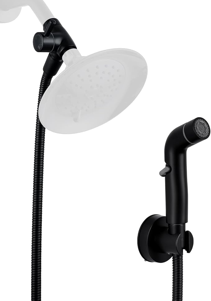 G-Promise Dog Shower Sprayer Attachment for Fast and Clean Pet Showering, Multifunctional Shower, Metal Diverter, 86 Inch Extra Long Hose, No Drill Hook, Dog Washing-Bathroom (Matte Black)