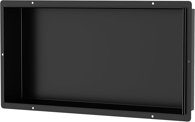 Stainless Steel Shower Niche 24" X 12", No Tile Needed Wall Niche Shower, Recessed Shower Shelf for Bathroom Storage, Matte Black