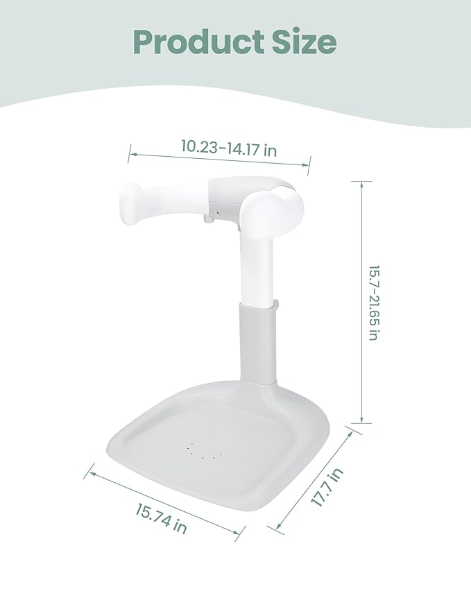 Baby Shower Stand for Infant to Toddler 6–36 Months, Baby Bath Stand Support with Adjustable Height, Anti-Slip Stable Design, Multi-Purpose Toddler Bath Helper, Infant Shower Gifts, Gray