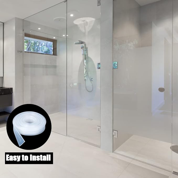 Framed Shower Door Bottom Seal Strip Replacement Shower Bottom Waterproof Door Rubber Sweep Trim Clear Seal for Home Bathroom Glass Shower Door, 108 Inch