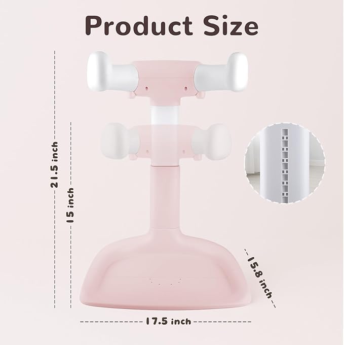 Baby Shower Stand – Adjustable Toddler Bath Stand & Standing Baby Bathtub for Infants 8–36 Months(Pink)