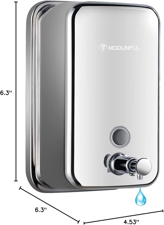 Stainless Steel Soap Dispenser for Home β 16.9oz Wall Mount, Anti-Leak Pump, Brushed Nickel Finish, Space-Saving Design for Kitchen & Bathroom