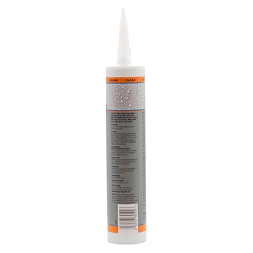Gorilla Waterproof Caulk & Seal Silicone Sealant, 10oz Cartridge (Pack of 1) - Clear Caulking Sealant for Kitchen, Window, Bath, Marine, Door and More