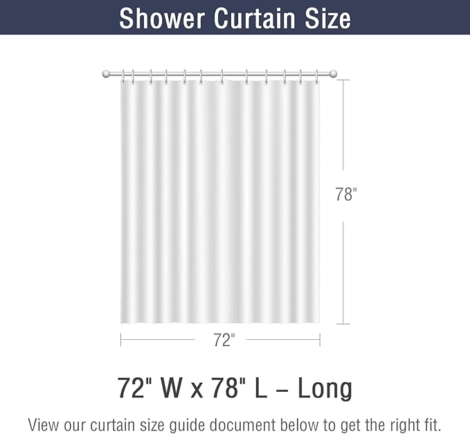 Gibelle Long Shower Curtain 72 x 78, Tall 3D Embossed Textured White Fabric Shower Curtain, Modern Farmhouse Herringbone Decorative Bathroom Curtains Shower Set with Hooks