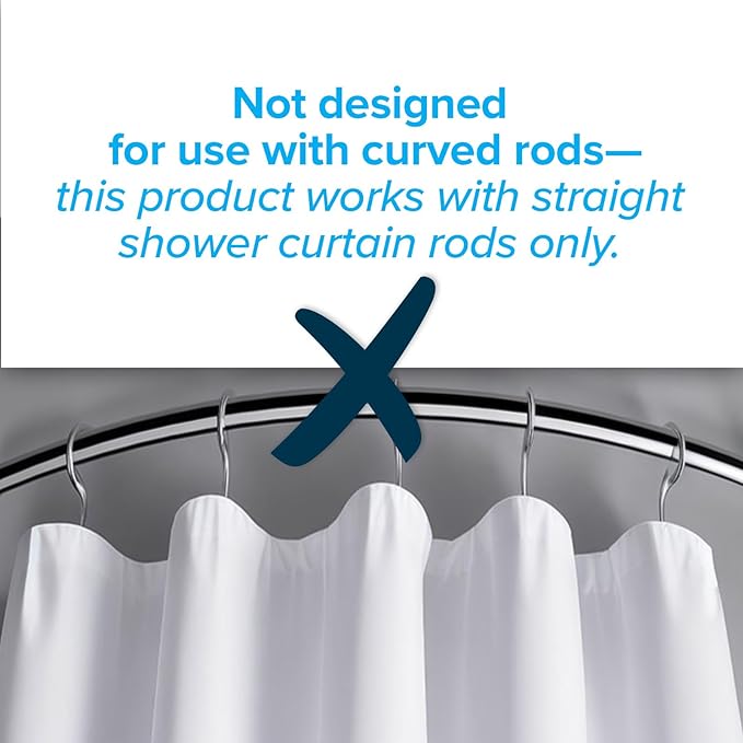 SlipX Solutions No Mess Splash Guard for Shower & Bathtub Curtain Liners | Bath Accessories to Keep Water Where It Belongs for Non-Slip Bathroom Floor | Adhesive Free, Easy to Attach | 2 Per Pack