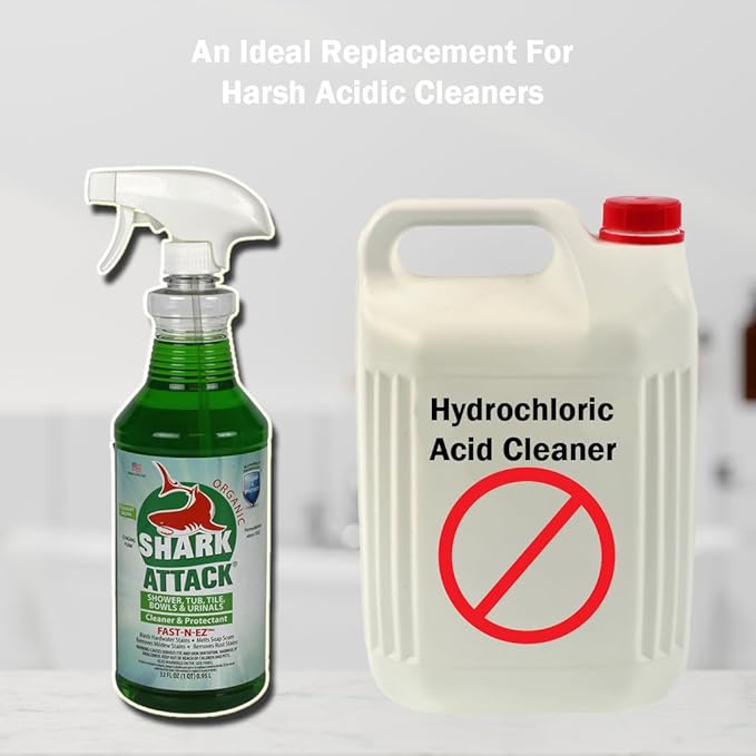Shark Attack Organic - Bathroom Cleaner & Protectant - 32 oz, Green