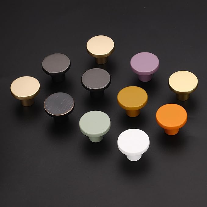 Ravinte 5 Pack Cabinet Knobs Light Green Kitchen Cabinet Knobs Round Dresser Drawer Pulls Closet Door Pulls 1-1/5 Inch