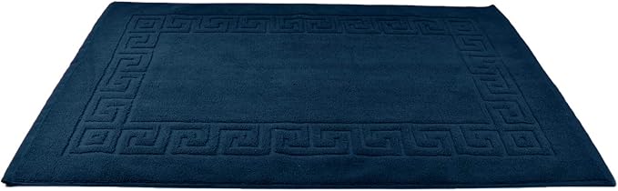 DAN RIVER Greek Cotton Bath Mats Set of 2 โ Not a Bathroom Rug, Ultra Soft, Highly Absorbent & Machine Washable Bath Mat Towel for Bathroom Floor Mat โ Durable, Quick-Dry, 21x34 Inches, Blue Opal