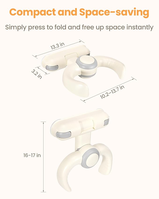 Baby Shower Stand for Infant to Toddler 6–36 Months, Wall-Mounted Baby Bath Stand Support with Adjustable Height & Powerful Suction, Space-Saving Easy Clean Design, Baby Shower Gifts,Gray