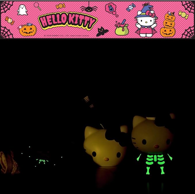 Hello Kitty Glow in The Dark Skeleton Soap/Lotion/Hand Sanitizer Resin Pump Dispenser, 14.11 Ounces, (Officially Licensed Product) by Franco Collectibles
