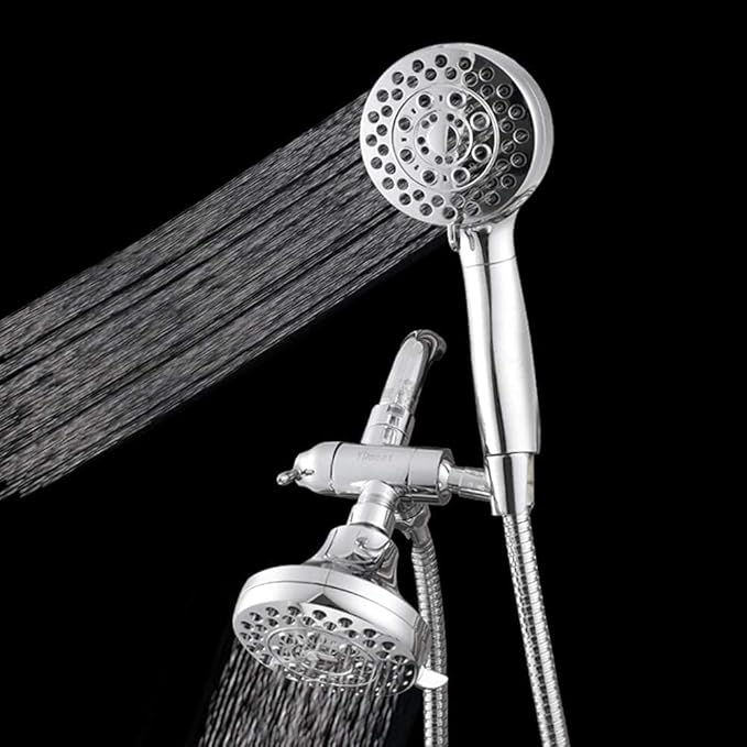 Shower Arm Diverter with Handshower Mount, G1/2 Brass Shower Diverter Valve Bathroom Universal Shower System Replacement for Handheld Shower and Fixed Shower Head(Polished Chrome)