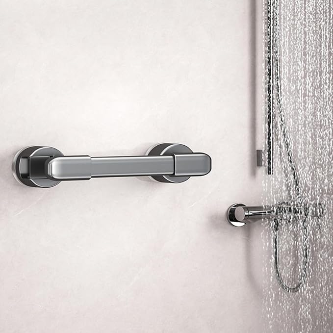 Suction Cup Grab bar for Shower,Suction Grab Bars for Showers,Bathroom Shower Grab Bar, Suction Cup Mount, Removable Shower Grab Bar, Gray,16.1 inches/41CM