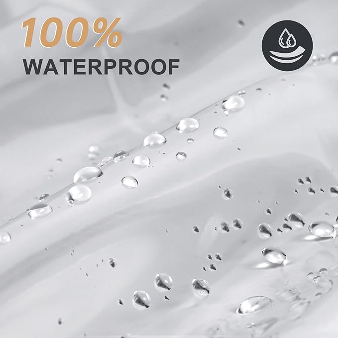 AmazerBath Heavy Duty Shower Curtain Liner 12 Gauge, 72 x 78 Inches Clear Shower Curtain Liner with 3 Clear Stones and 12 Grommet Holes, Weighted Plastic Shower Liner