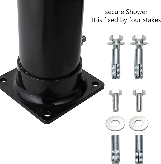 VINGLI Solar Heated Shower,2-Section with Shower Head,for Outdoor Backyard Poolside Beach Pool Spa,Black (2.3 Gallon)