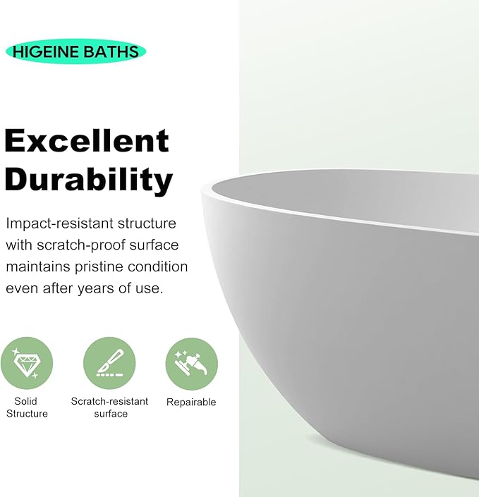 71" Premium Solid Surface Freestanding Bathtub, Upgraded Transparent Dark Brown Oval Resin Soaking Tubs with Pop-up Drain