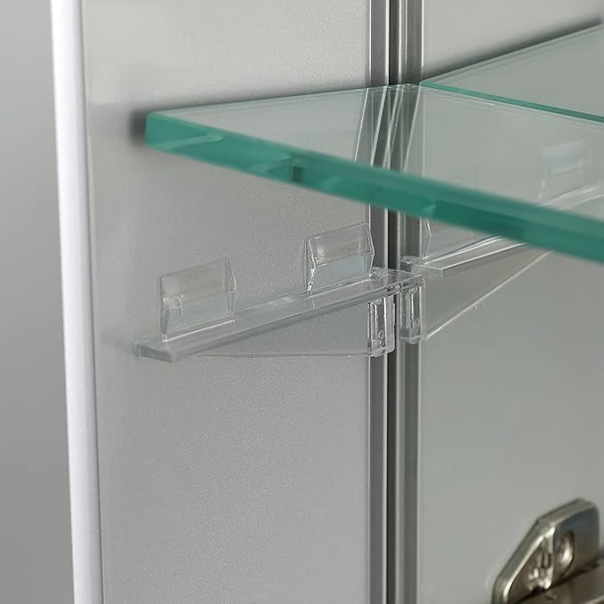 Blossom 20x31 Inch Aluminum Medicine Cabinet with Mirror – Recessed or Surface Wall Mounted Bathroom Storage with Adjustable Glass Shelves, Soft Close Hinges, Rust-Resistant and Modern Mirrored Design