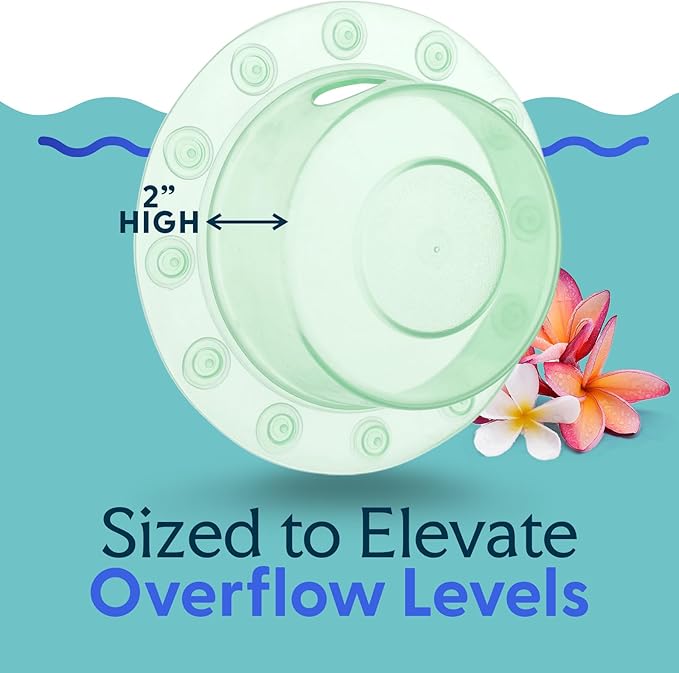 SlipX Solutions Bottomless Bath | Overflow Drain Cover for Tub | Best Gifts for Mom, Spa & Bath Accessories | Drain Block, Water Stopper Plug | Bath Essentials for Women | 4" Diameter, Green