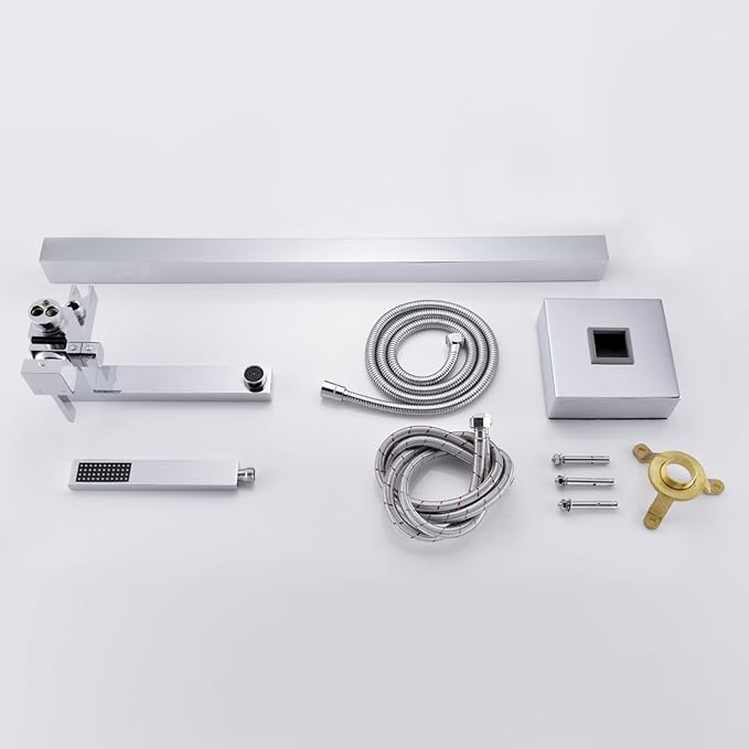 Freestanding Bathtub Faucet Tub Filler Chrome Floor Mounted Brass Bathroom Faucets with Handheld Shower