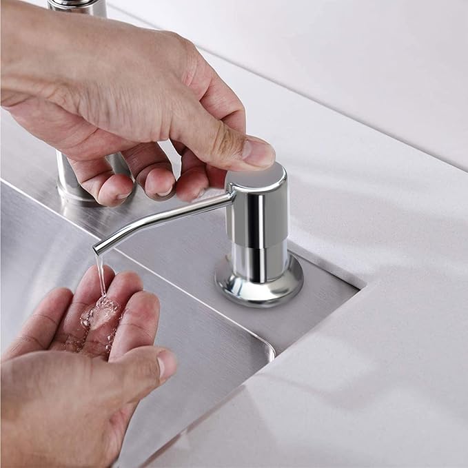 Soap Dispenser for Kitchen Sink, Kichen Sink SoapDispenser, 47" Extension Tube kit, Under Sink SoapDispenser Pump, No Need More Refills, Good Suction Power, Chrome