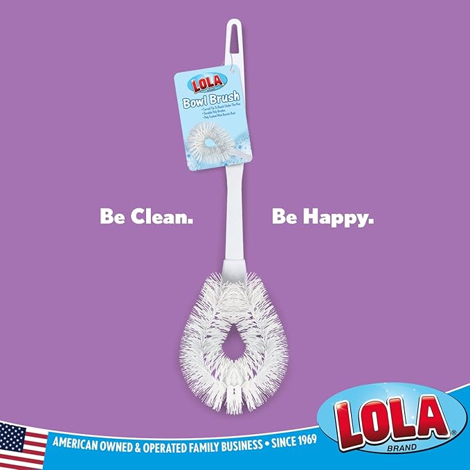 LOLA Toilet Bowl Brush w/Curved Head, 36 Pack, Coated Wire, Durable Poly Bristles, Reaches Under Toilet Bowl Rim