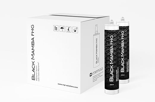 Black Mamba FHG High Tack - Superfast Mono Component Polymer Sealant Cartridge - Gray - 12 Pack, Grey