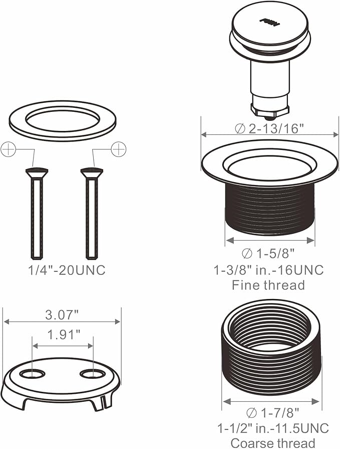 Bronze Tip Toe Bathtub Tub Drain Conversion Kit Assembly, Wellup Tub Drain Trim Kit with Two Hole Overflow Faceplate, Oil Rubbed Bronze