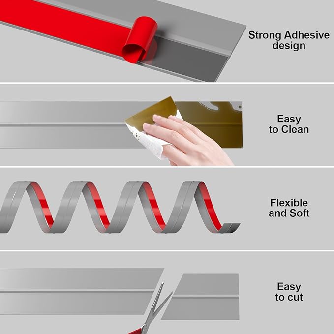 Heavy-Duty 3Inch (W) x 20FT(L) Door Weather Stripping, Extra Thick 2mm Door Draft Stopper Silicone Seal Strip, Draft Seal Tape for Doors Windows and Shower Glass Gap