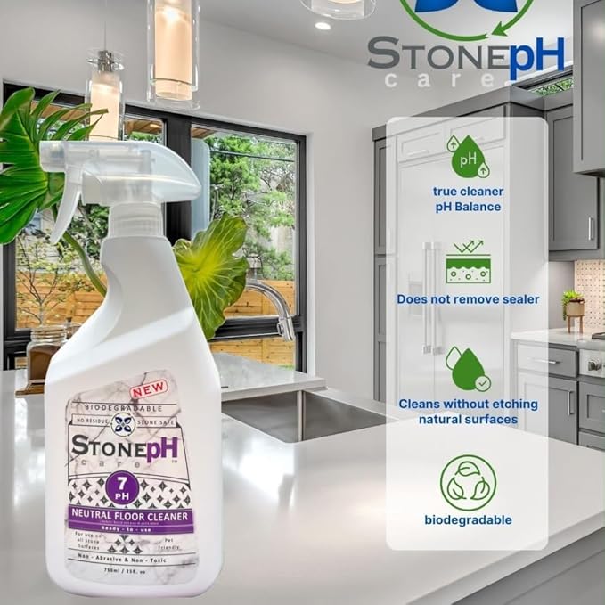 Natural Stone Cleaner - Limestone, Slate & Travertine Cleaner - Natural Stone Shower Cleaner For Marble - Concentrated PH Neutral Floor Cleaner Lavender (25 Fl. Oz)