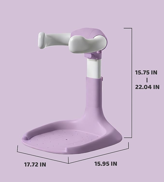 Baby Bath Stand, Foldable Standing Bathtub for Baby, Shower Stand and Bath Support for Infants and Toddlers (6–36 Months), Non-Slip Adjustable Baby Standing Support (Purple)