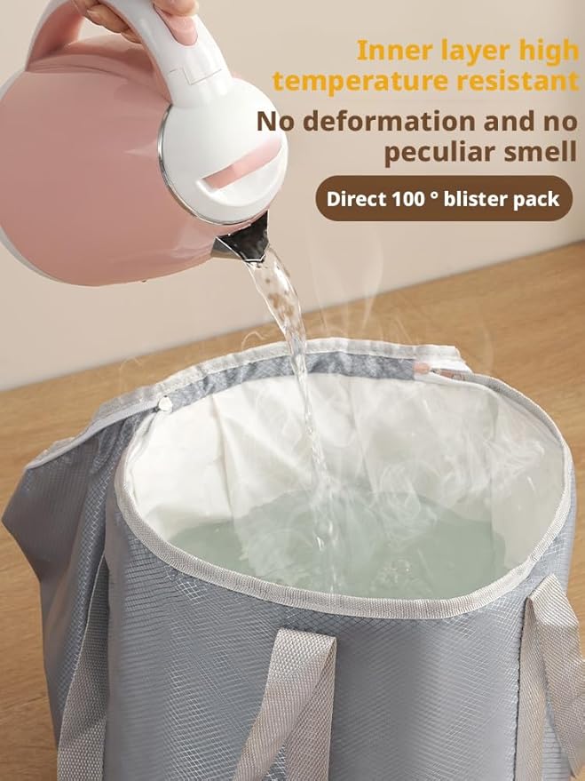 Portable Foot Spa Bath Bucket - 3-in-1 Steaming, Soaking & Fumigation with 4 Support Rods & 4-Layer Heat Lock,Tub Foldable Water Bucket for Travel,The Ideal for her, mom, and Girlfriend