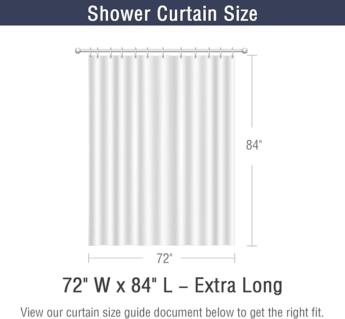 Gibelle Extra Long Shower Curtain 72 x 84, Tall Grey Ombre Shower Curtain for Bathroom, Waffle Weave Fabric Shower Curtain Set with Hooks, Water Repellent, Machine Washable
