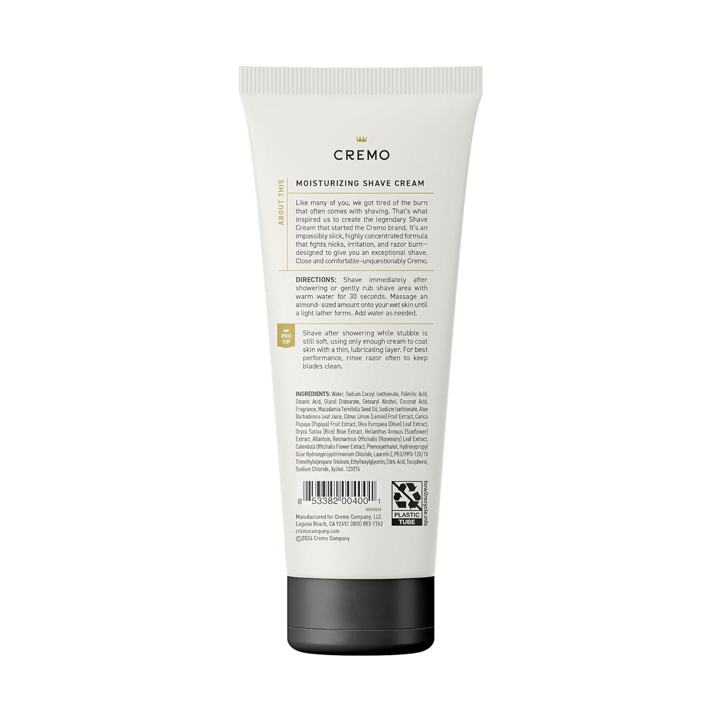 Cremo Original Shave Cream, Astonishingly Superior Ultra-Slick Shaving Cream for Men, Fights Nicks, Cuts and Razor Burn, 6 Fl Oz