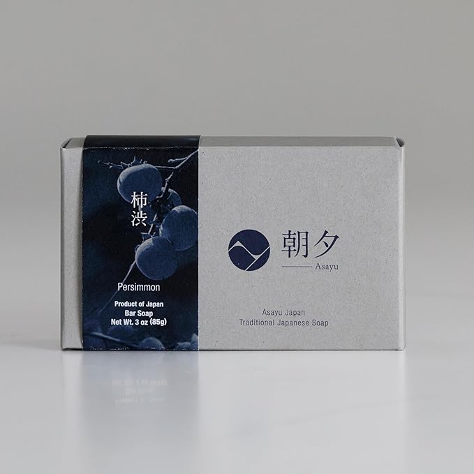 Asayu Japan Persimmon Body Soap - 1 Bar, 85g, For Men and Women, Gentle on All Skin Types, Natural Body Odor Soap