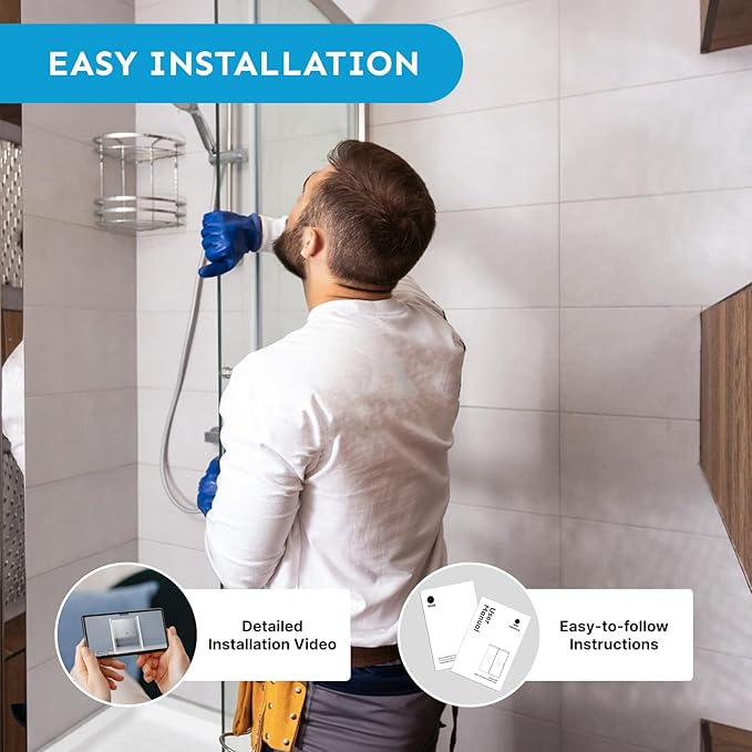48" x 72" Frameless Sliding Shower Door, (1/4") Tempered Glass, Heavy-Duty 304 Stainless Steel Hardware, Adjustable 46-48" Width, Silent φ45 Rollers & 6" Handle, No-Leak F-Type/Bubble Seals