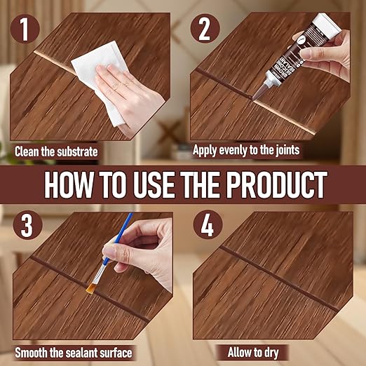 JAOJAO Brown Silicone Caulk, Brown Caulk Water-Resistant Adhesive Perfect Seal for Interior and Exterior Use Reliable and Effective Long-Lasting Protection for Doors Windows Siding Roofing,100g