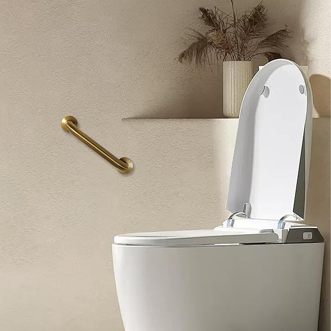 Shower Grab Bar, 2 Pack 16 Inch Gold Bathroom Safety Bar, 1.25" Diameter 304 Stainless Steel Grab Bars for Bathtubs and Showers, Handicap Shower Grab Bar for Seniors Elderly
