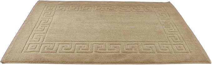 DAN RIVER Greek Cotton Bath Mats Set of 2 โ Not a Bathroom Rug, Ultra Soft, Highly Absorbent & Machine Washable Bath Mat Towel for Bathroom Floor Mat โ Durable, Quick-Dry, 21x34 Inches, Tan