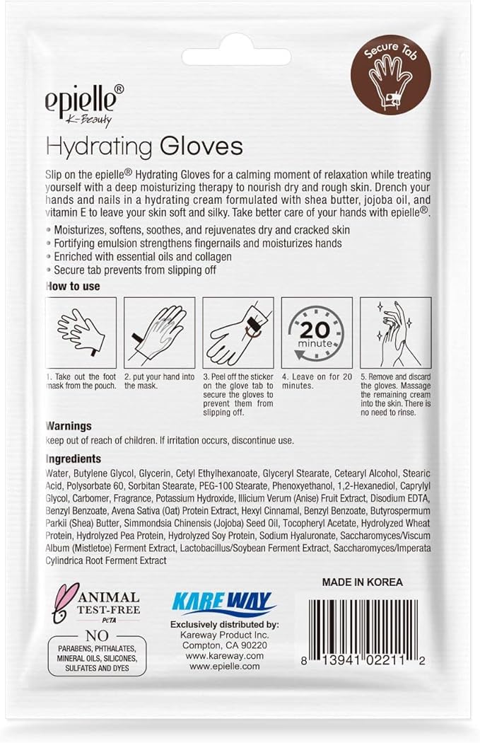 Epielle Hydrating & Moisturizing Hand & Foot Masks, Relieve and Soften Dry, Rough Skin, Self Care Gifts for Women, Spa Kit, Stocking Stuffers, 6 Moisturizing Gloves & 6 Moisturizing Socks