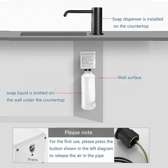 Automatic Soap Dispenser Touchless for Kitchen and Bathroom, Sink Built in Commercial Electric Soap Dispenser,Upgraded Infrared Sensors Brass Material, with Bottle and Pump 33.81oz/1000ml